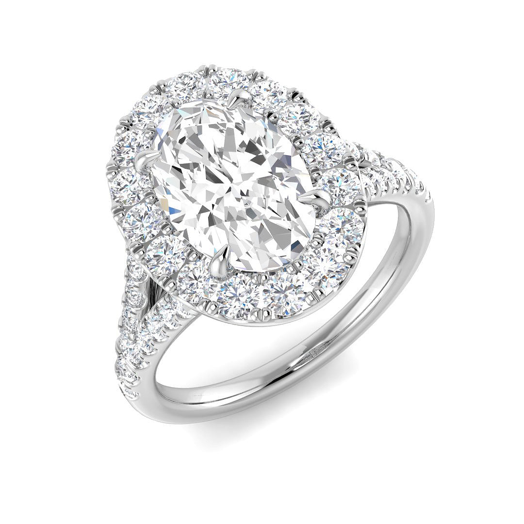 Platinum Oval Lab Grown Diamond Ring 1