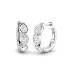 9ct White Gold Oval Lab Grown Diamond Earrings 1