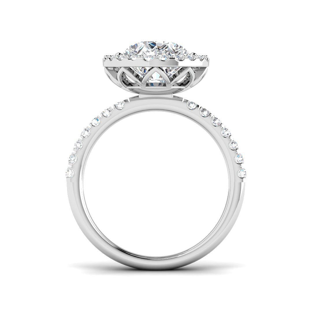 Platinum Pear Lab Grown Diamond Ring 2
