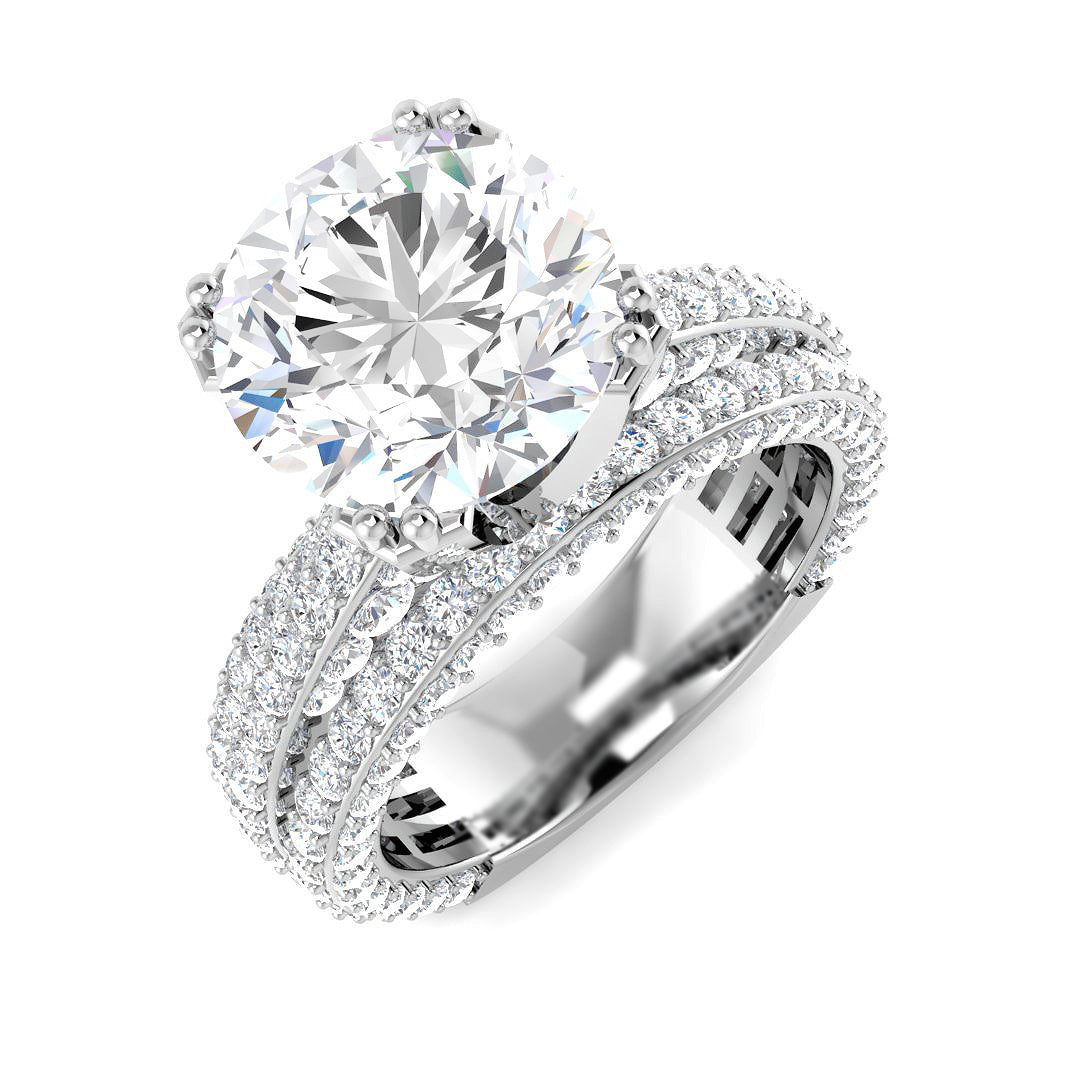 9ct White Gold Round Lab Grown Diamond Ring 1