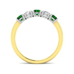 9ct Two Tone Round Emerald and Diamond Ring 2