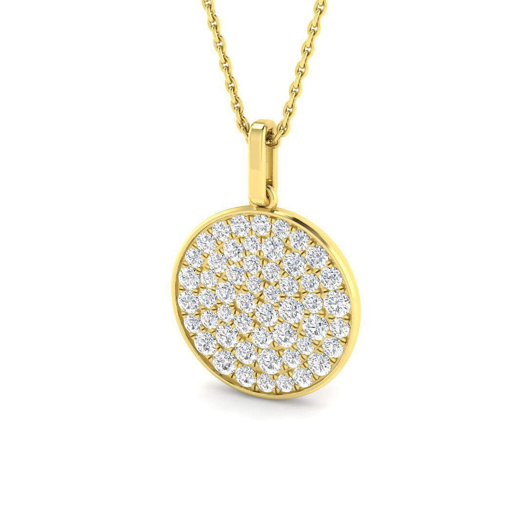 9ct Yellow Gold Round Lab Grown Diamond Pendant 1