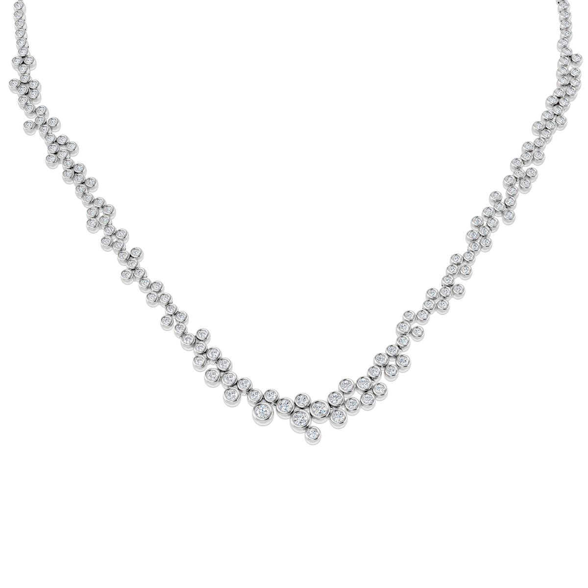 9ct White Gold Round Lab Grown Diamond Necklace 1