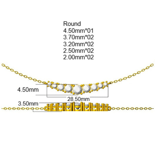 9ct White Gold Round Lab Grown Diamond Necklace 2