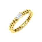 9ct Yellow Gold Pear Lab Grown Diamond Ring 1