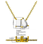 9ct White Gold Emerald Cut and Pear Lab Grown Diamond Necklace 2