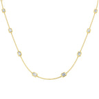 9ct Yellow Gold Emerald Cut Lab Grown Diamond Necklace 1