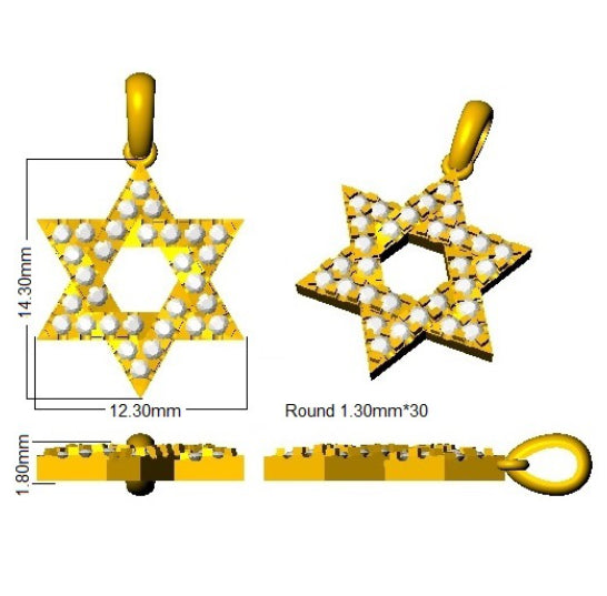 18ct Yellow Gold Round Lab Grown Diamond Pendant 2