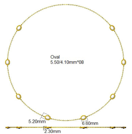 9ct White Gold Oval Lab Grown Diamond Necklace 2