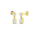 9ct Yellow Gold Pear Lab Grown Diamond Earrings 1