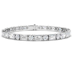 9ct White Gold Emerald Cut Lab Grown Diamond Bracelet 1