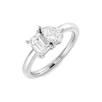 9ct White Gold Emerald Cut and Pear Lab Grown Diamond Ring 1