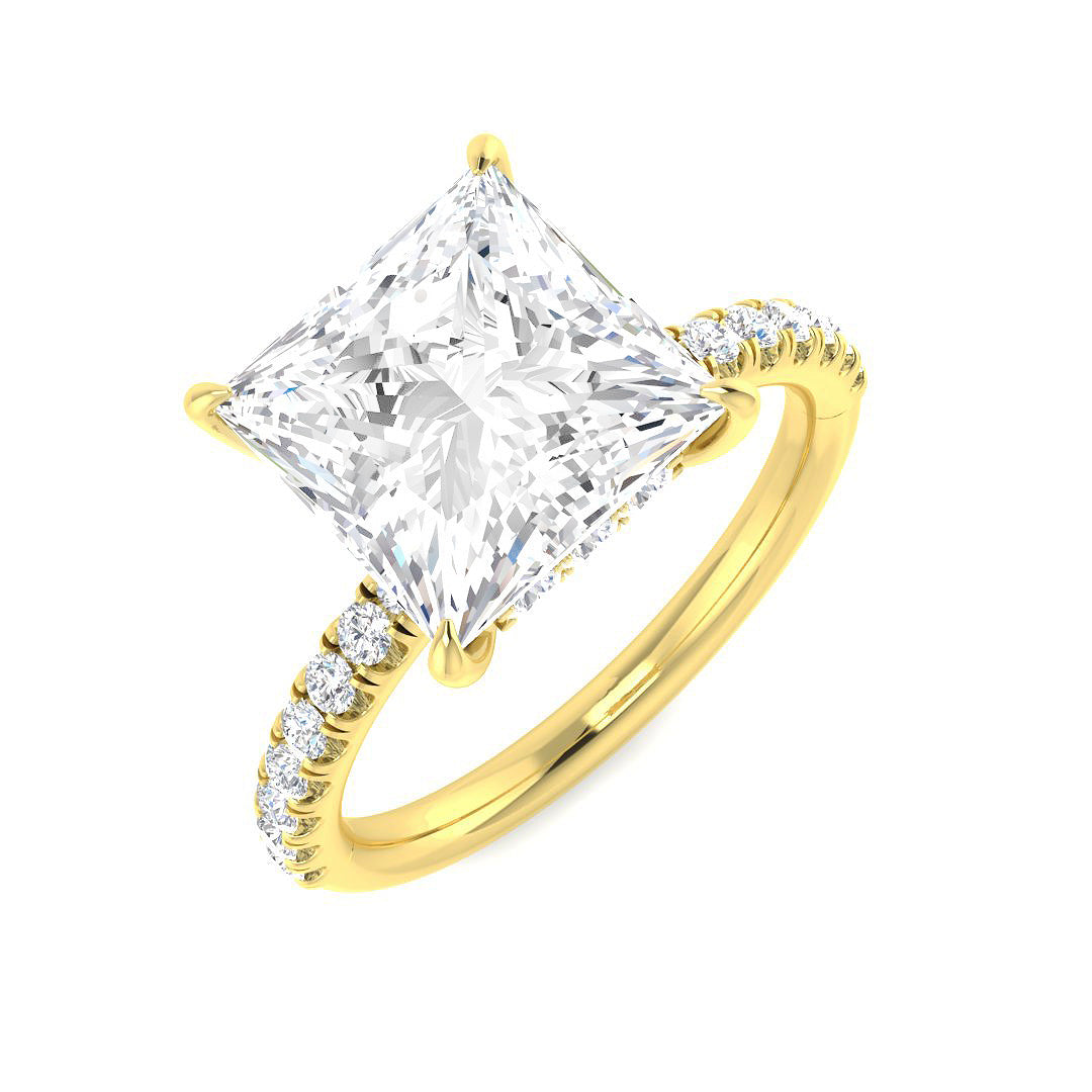 9ct Yellow Gold Princess Lab Grown Diamond Ring 1