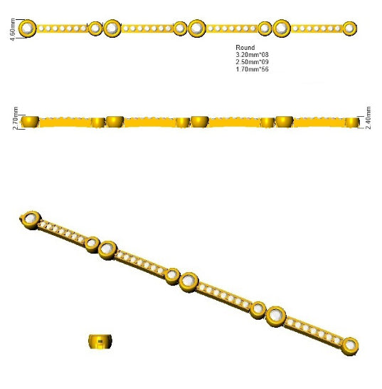 9ct Yellow Gold Round Lab Grown Diamond Bracelet 2