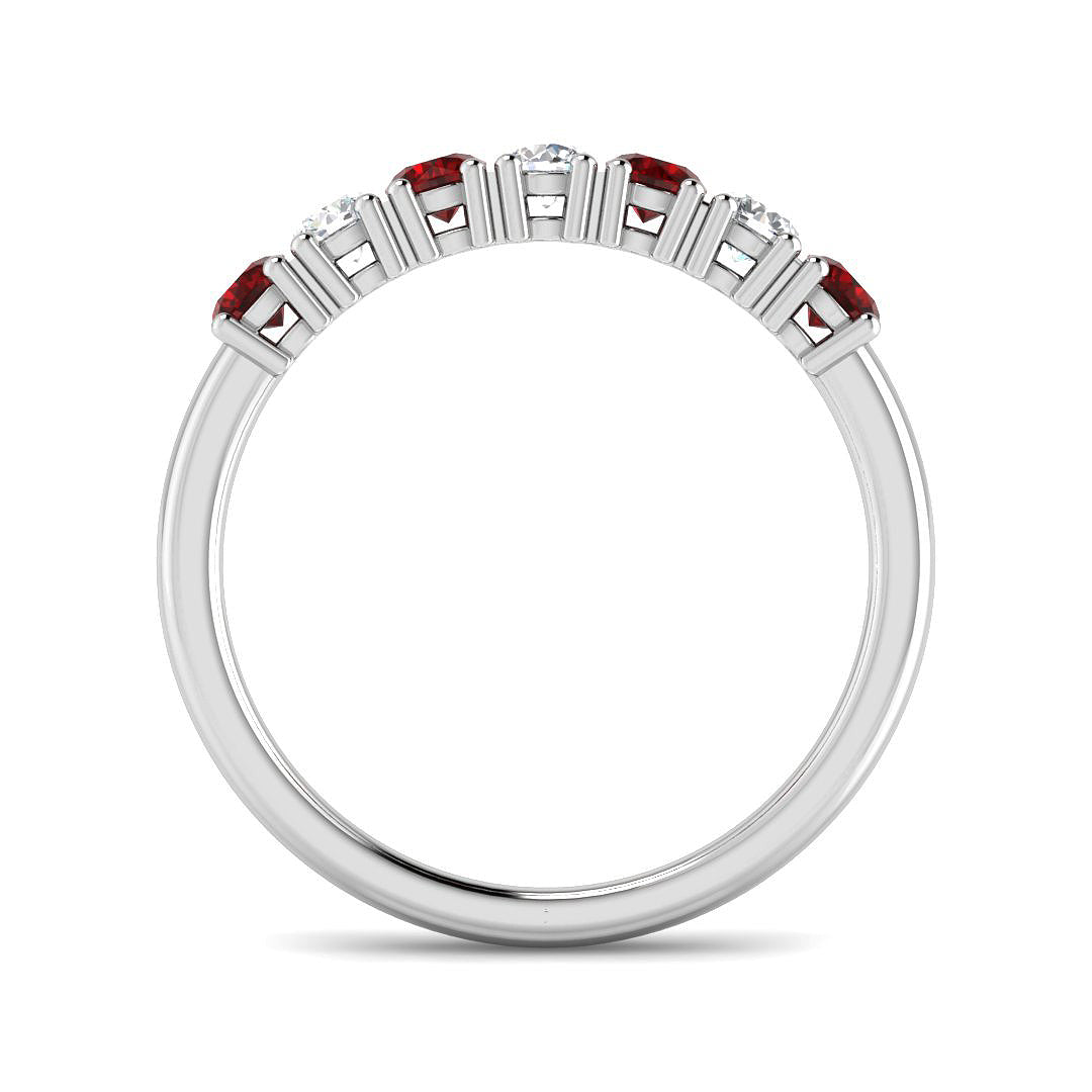9ct White Gold Round Ruby and Diamond Ring 2