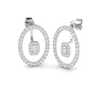 9ct White Gold Emerald Cut Lab Grown Diamond Earrings 1
