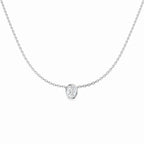 9ct White Gold Oval Lab Grown Diamond Necklace 1