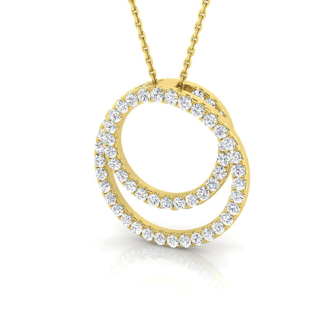 9ct Yellow Gold Round Lab Grown Diamond Pendant 1