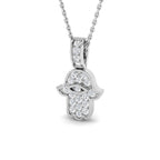 9ct White Gold Round Lab Grown Diamond Pendant 1