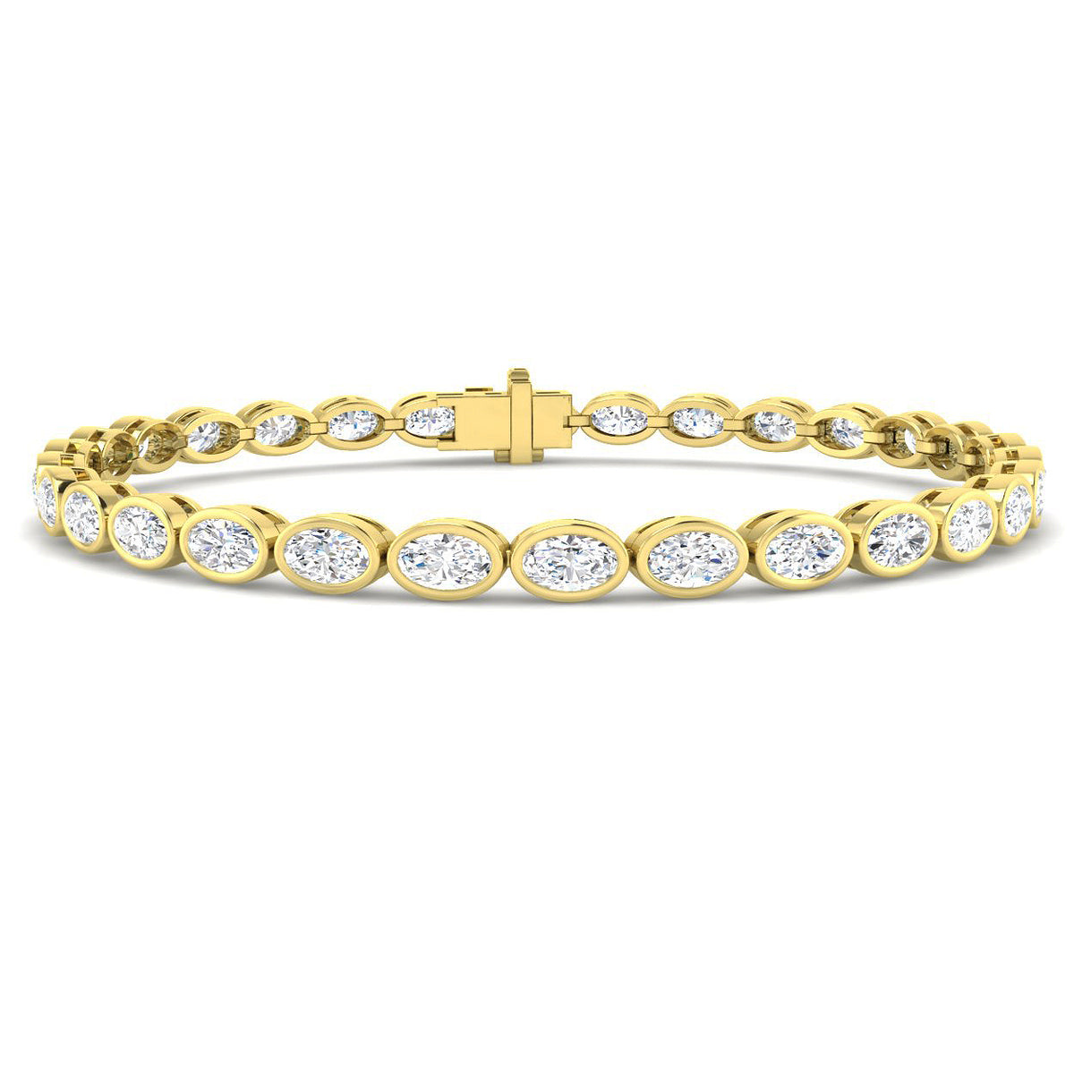 9ct Yellow Gold Oval Lab Grown Diamond Bracelet 1