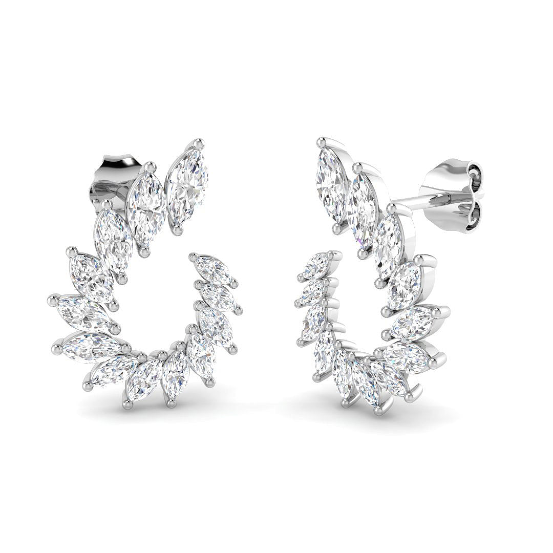 9ct White Gold Marquise Lab Grown Diamond Earrings 1