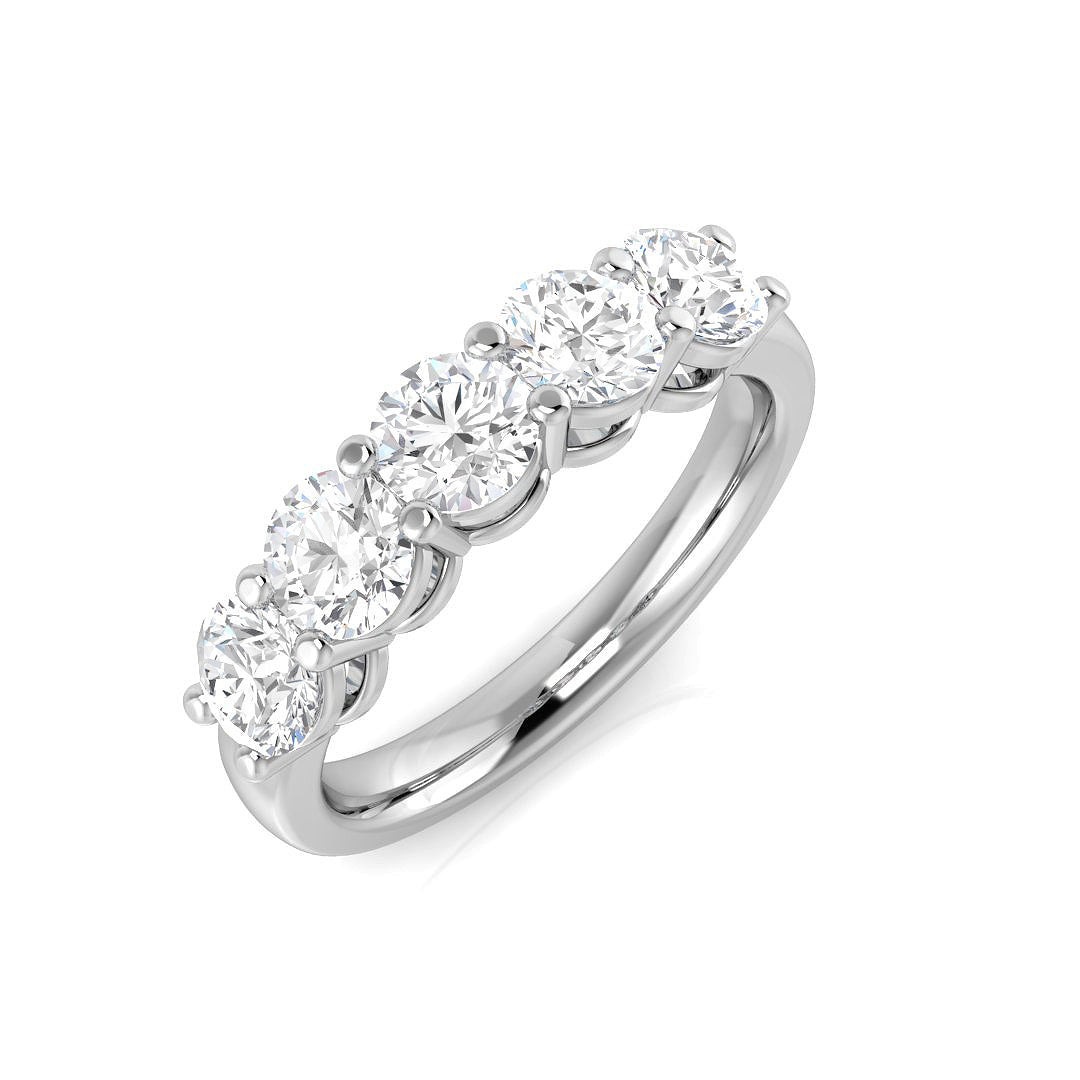 Platinum Round Lab Grown Diamond Ring 1