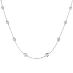 9ct White Gold Pear Lab Grown Diamond Necklace 1