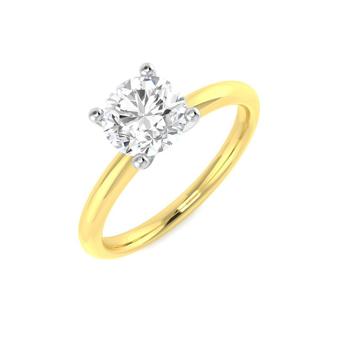 18ct Two Tone Round Lab Grown Diamond Ring 1