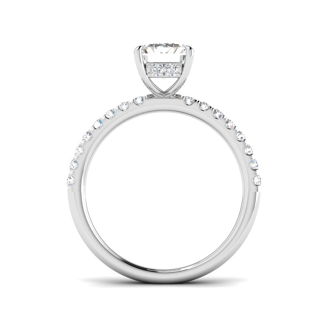 9ct White Gold Radiant Lab Grown Diamond Ring 2