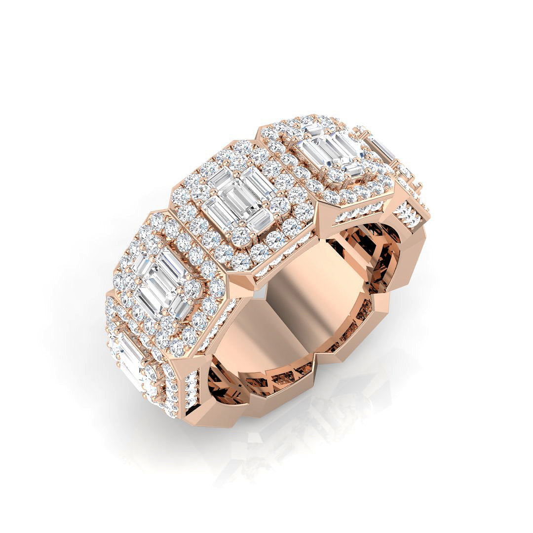 9ct Rose Gold Baguette Lab Grown Diamond Ring 1