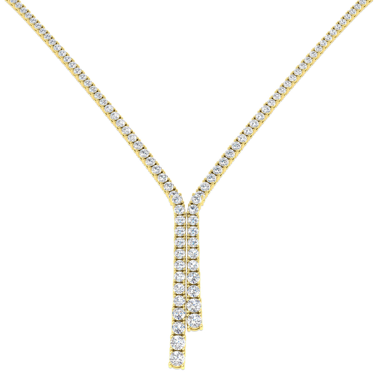 9ct Yellow Gold Round Lab Grown Diamond Necklace 1