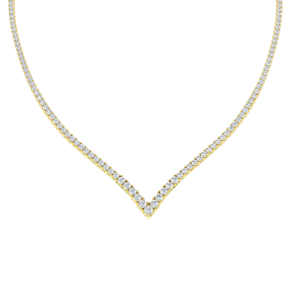 9ct Yellow Gold Round Lab Grown Diamond Necklace 1