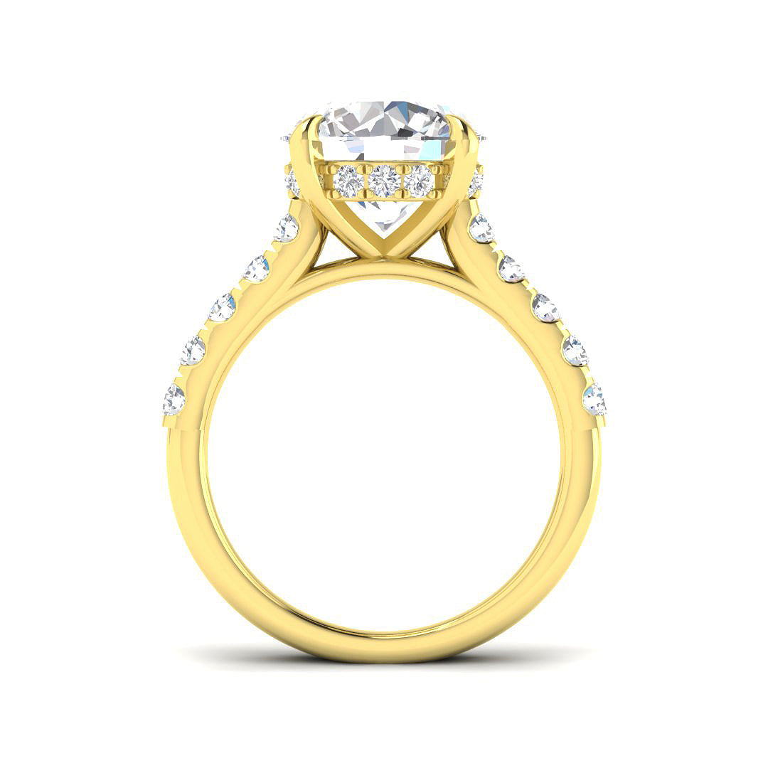 9ct Yellow Gold Round Lab Grown Diamond Ring 2