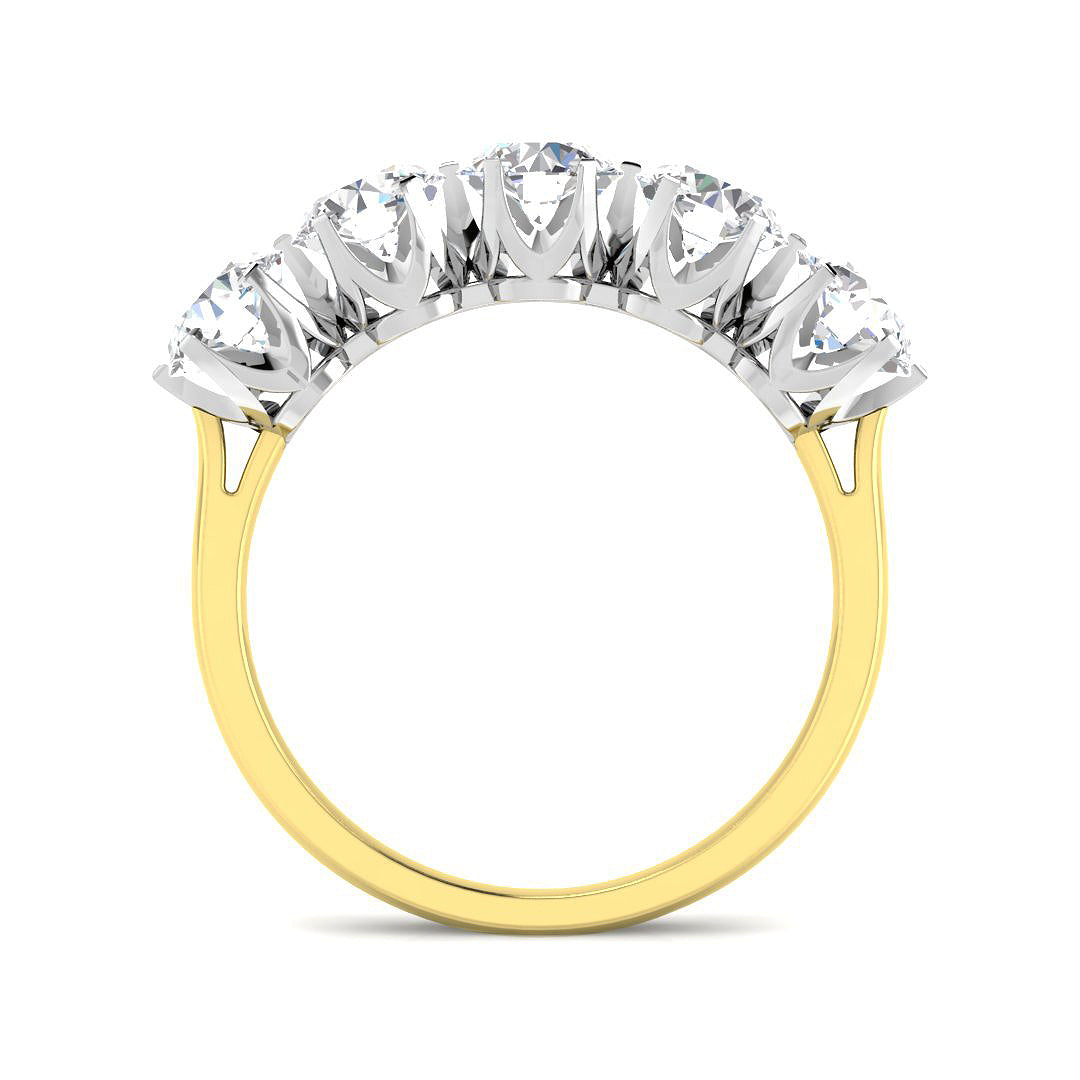 9ct Two Tone Round Cvd Old Cut Ring 2