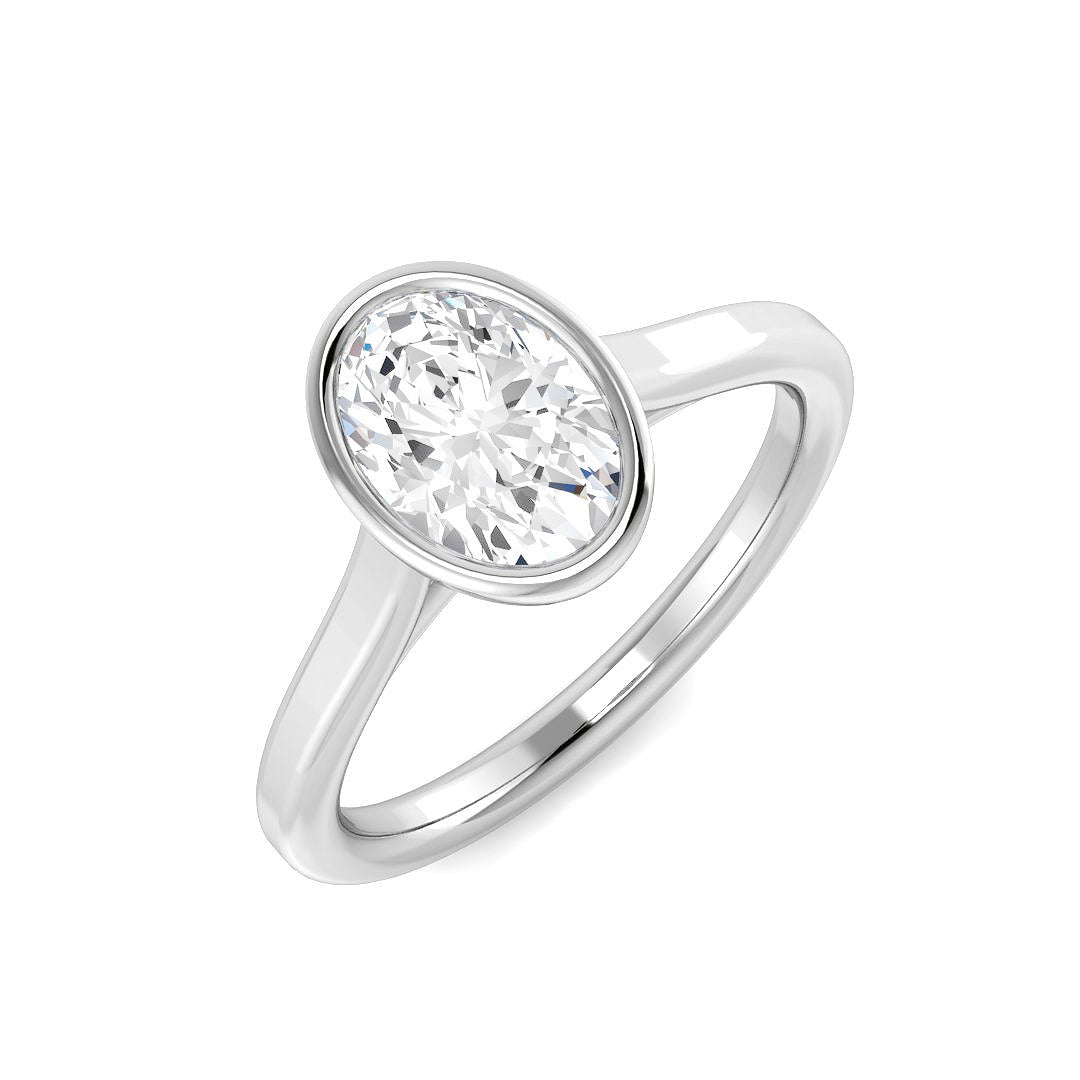 9ct White Gold Oval Lab Grown Diamond Ring 1