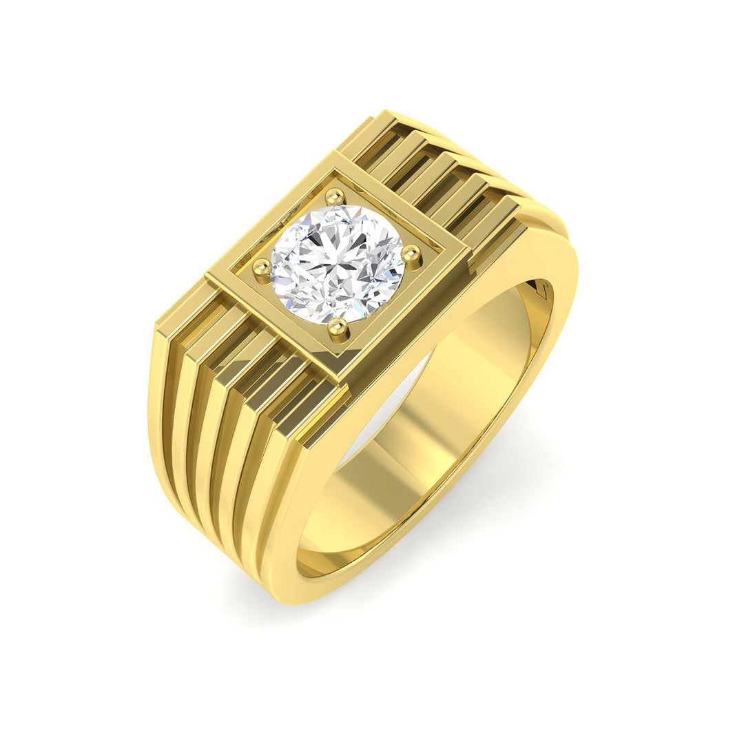 9ct Yellow Gold Round Lab Grown Diamond Ring 1