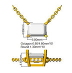 9ct White Gold Emerald Cut Lab Grown Diamond Necklace 2