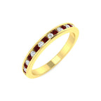 9ct Yellow Gold Round Ruby and Diamond Ring 1