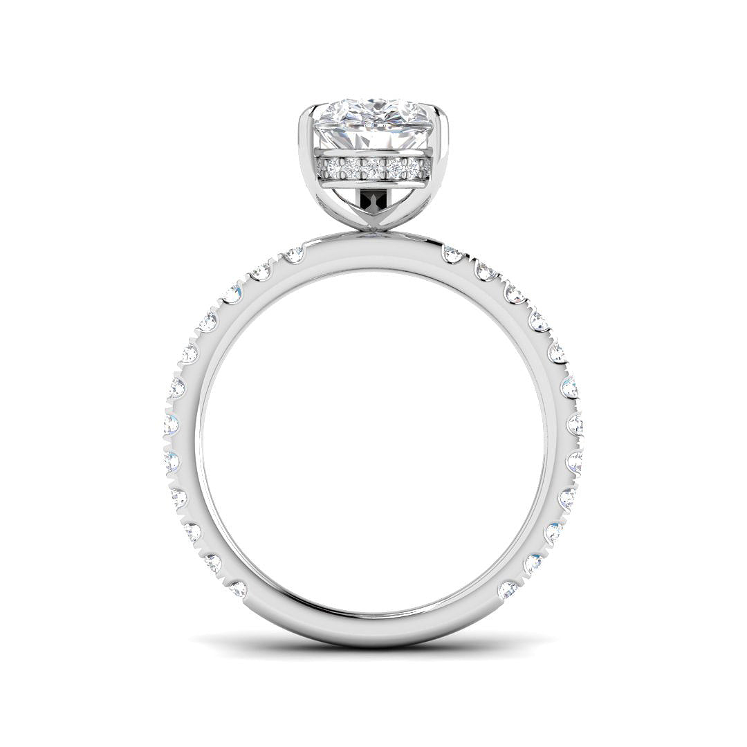 Platinum Pear Lab Grown Diamond Ring 2