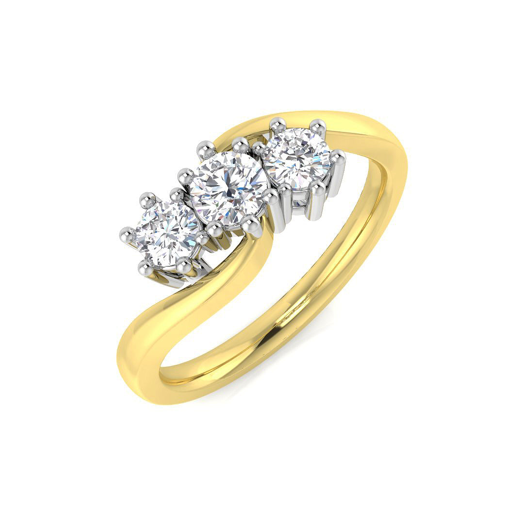 9ct Two Tone Round Lab Grown Diamond Ring 1