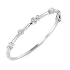 9ct White Gold Round Lab Grown Diamond Bangle 1