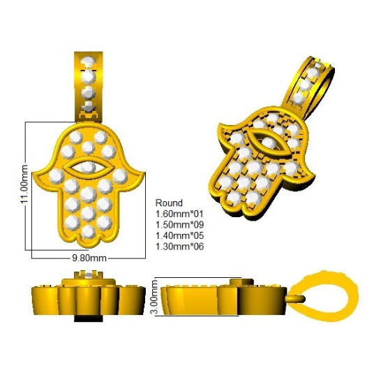 9ct Yellow Gold Round Lab Grown Diamond Pendant 2