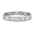9ct White Gold Baguette Lab Grown Diamond Bracelet 1