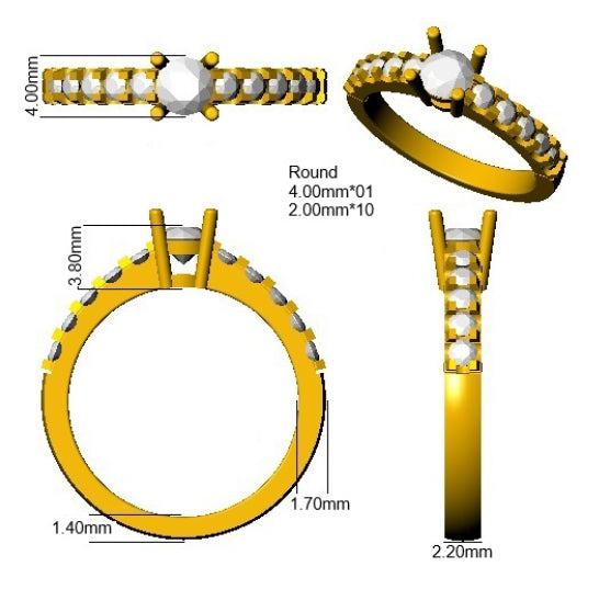 18ct Yellow Gold Round Diamond Ring 3