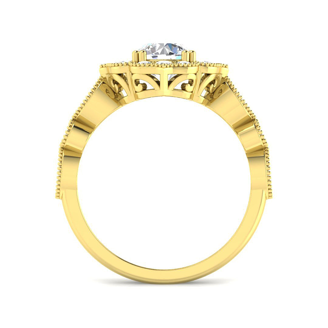 9ct Yellow Gold Round Cvd Old Cut Ring 2