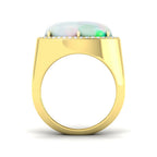 9ct Yellow Gold Oval Opal and Diamond Ring 2