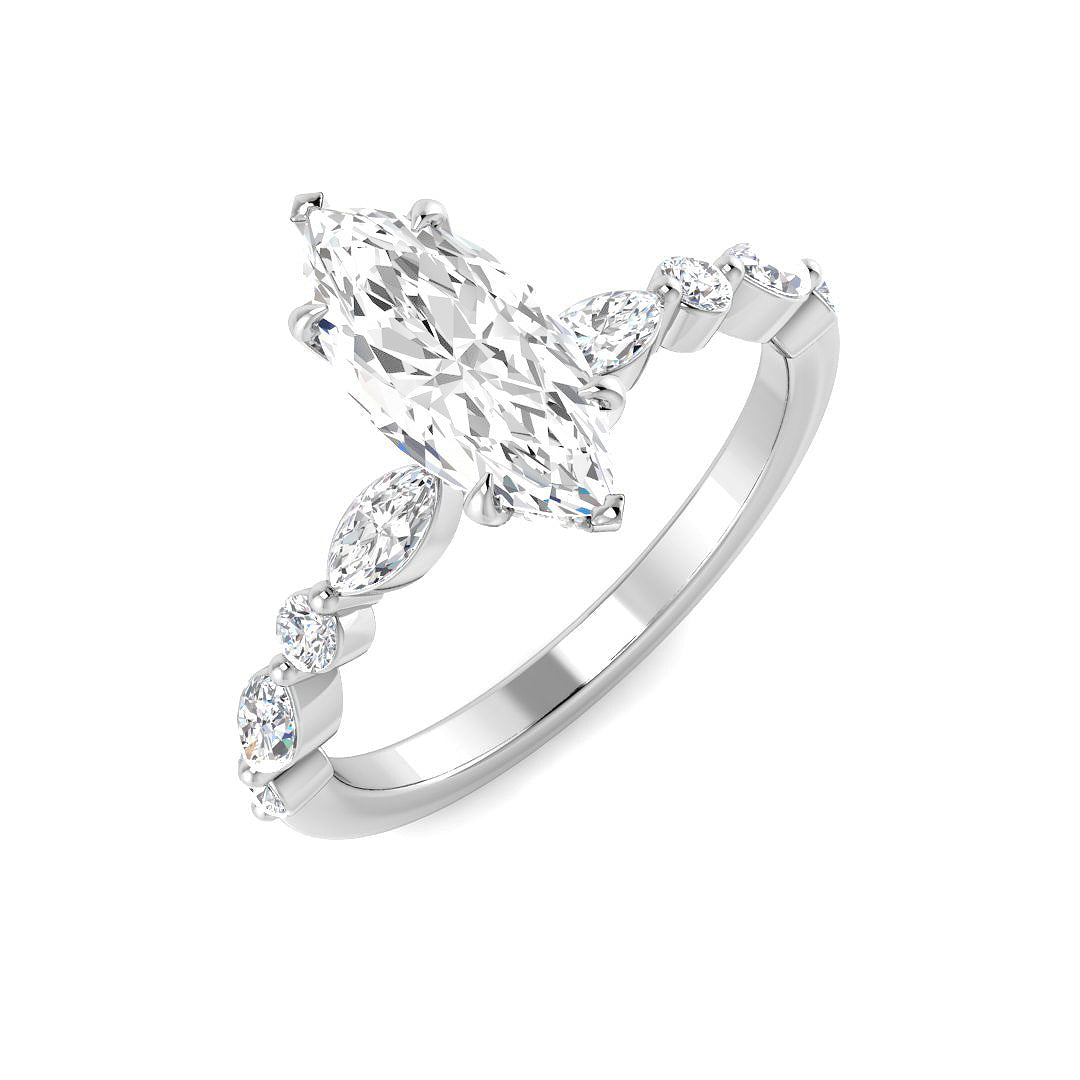 Platinum Marquise Lab Grown Diamond Ring 1