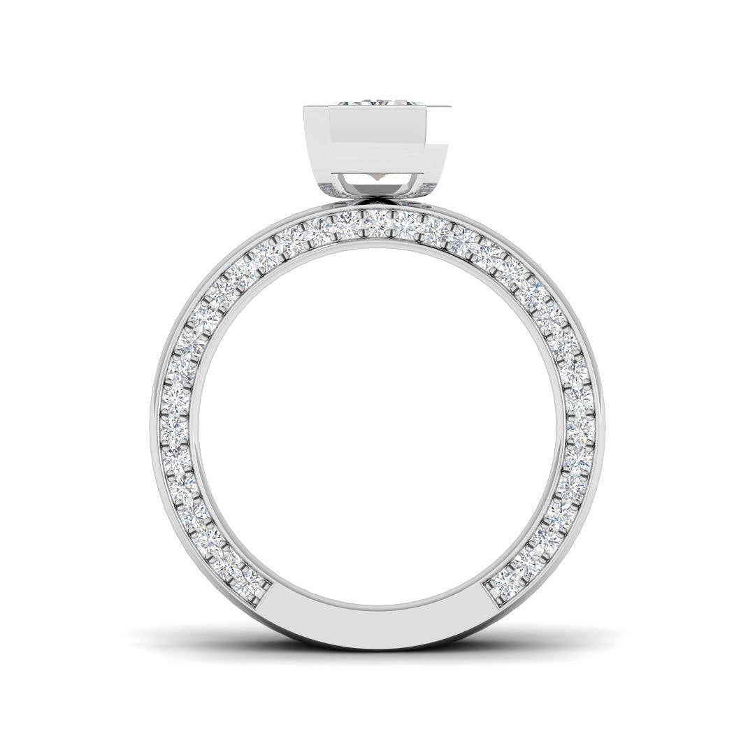 9ct White Gold Emerald Cut Lab Grown Diamond Ring 2
