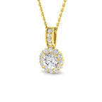 9ct Yellow Gold Round Lab Grown Diamond Pendant 1