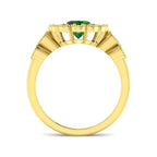 18ct Yellow Gold Oval Emerald and Diamond Ring 2